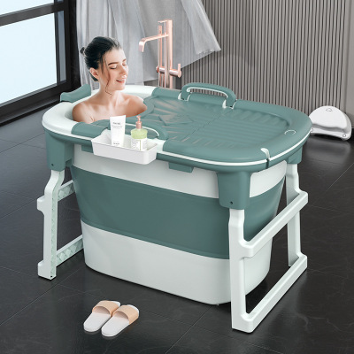 2020 New Adult Folding Bath Bucket Large Bath Home Bathtub Heightened Sitting Lying Artifact Bathtub