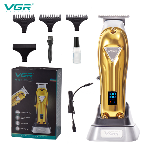 vgr908 cross-border all-metal body retro oil head clipper professional hair salon hair clipper lcd digital display electric clipper