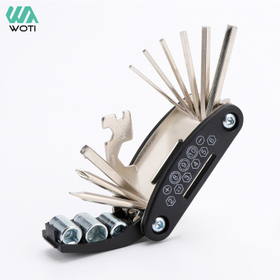 16-in-1 Multifunctional Folding Wrench Bicycle Tool Maintenance Tools Set Folding Wrench Tire Repair Wrench