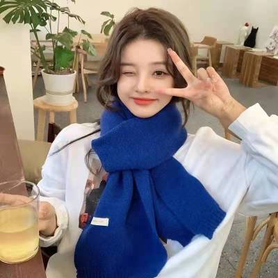 Pure Color All-Matching Knitted Scarf Female Student New Feiding Fei Ding Korean Fashionable Warm Scarf Korean Style Ins