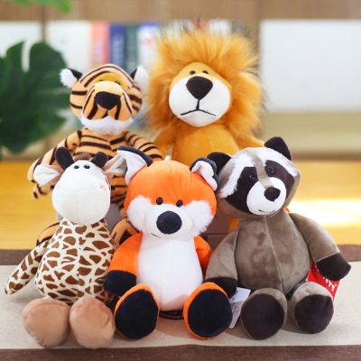 Forest Animal Doll Plush Toy Elephant Monkey Tiger Lion Giraffe Doll Children's Gift Item Wholesale