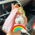 Online Influencer Cute Ins Fresh Rainbow Bear Keychain Girly Heart Exquisite Car Key Pendant Bag Charm
