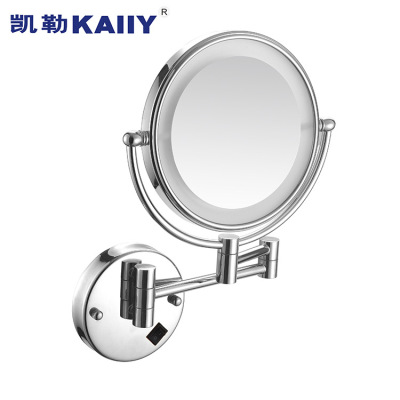 Factory Direct-Sale Bathroom Folding Makeup Mirror Led Fill Light Bathroom Vanity Mirror Hotel Wall Hanging Hairdressing Mirror Mirror