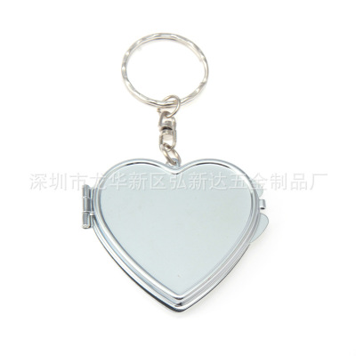 DIY with Key Ring Love Heart Small Mirror Portable Double-Sided Key Ring Mirror Wholesale Mirror