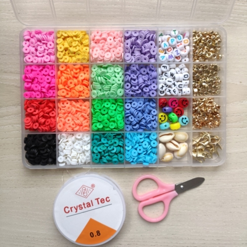 DIY Soft Pottery Set Manufacturer Color Soft Pottery Beads Clay Bead String Jewelry Children Handmade Puzzle Gift Box