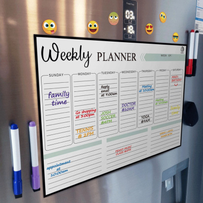 Weekly Schedule Refridgerator Magnets Wholesale Magnetic Soft Whiteboard Calendar Stickers Removable and Erasable Message Sticker Refrigerator Magnetic Stickers