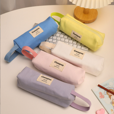 Solid Color Pencil Case Portable Pencil Bag Stationery Case New Stationery Pack Pencil Bag Macarons Pencil Case