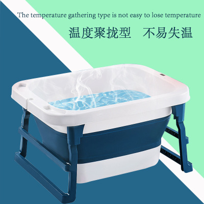 Cross-Border Hot Baby Bathtub Thickened Extra Large Foldable Easy-to-Store Display Temperature Baby Bathtub