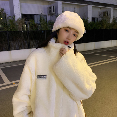 Berber Fleece Coat Women's Winter 2022 New Korean Style Loose Thick Ins Trendy Single-Sided Wear Lamb Wool Sweatshirt