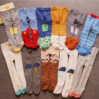 Spot Spring and Autumn Cotton Baby Pantyhose Cute Boys and Girls Body Stockings Newborn Baby Big Bottom Leggings Socks