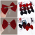 Net Latest Flocking Cloth Fabric Red Bow Barrettes Girl Candy Duck Clip Sweet Head Rope