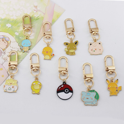 Cute Cartoon Magic Baby Pikachu Keychain Poke Ball AirPods Alloy Pendant Bag Accessories Hanging