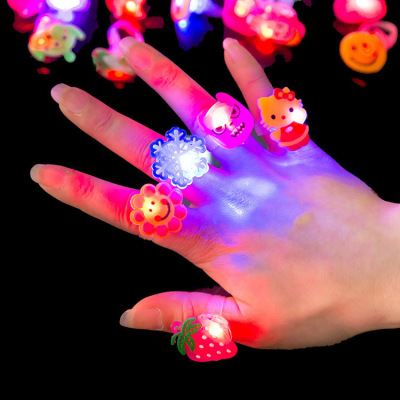 Stall Night Market Hot Sale Luminous Ring Led Flash Halloween Finger Lights Children's Toy Gift Factory Direct Sales