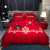 Wedding, Marriage Four-Piece Set 100 Pure Cotton Jet Embroidery Set Red Bed Sheet Quilt Cover Bedding