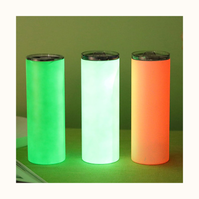 Factory Direct Supply Vacuum Cup Hot Sale Fluorescent Tumbler New Luminous Water Cup Stainless Steel Sublimation Mug Wholesale