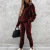 Foreign Trade Women's Clothing European and American Solid Color Hooded Foreign Trade Sports Leisure Silver Fox Velvet Suit Female Export