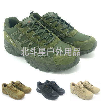 Outdoor Low-Top Hiking Shoes Tactical Combat Boots Training Shoes Men's Military Fans Desert Training Lightweight Black Cross-Border