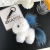 Mink Fur Unicorn Key Pendants Fur Bag Pendant Cute Plush Doll White Pony Keychain Female