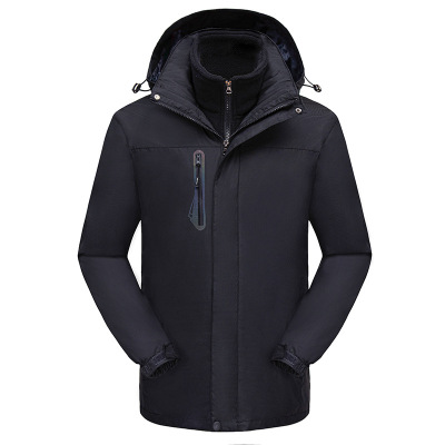 Foreign Trade Outdoor Shell Jacket Unisex Wear Three-in-One Detachable Two-Piece Waterproof Warm Work Clothes Custom Logo
