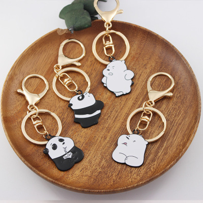 Lesser Panda Cartoon DIY Couple Keychain Pendant Male and Female Cute Internet Celebrity Ins Bag Ornaments Little Creative Gifts