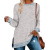 Cross-Border European and American Women's Clothing Amazon Independent Station Long Sleeve round Neck Multicolor Split Top Loose Leisure Pullover T-shirt
