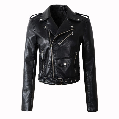 Foreign Trade Women's Clothing PU Leather Coat Slim Short Imitation Leather Foreign Trade Women's Clothing Women's Leather Jacket