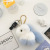 Rex Rabbit Fur Unicorn Key Pendants Fur Bag Pendant Cute Plush Doll White Pony Keychain for Women