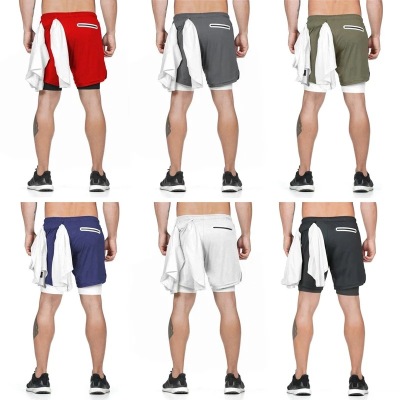 Foreign Trade Men's Shorts Summer Pirate Shorts Men's plus Size Running Sports Pants Training Double-Layer Casual Shorts