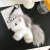 Mink Fur Unicorn Key Pendants Fur Bag Pendant Cute Plush Doll White Pony Keychain Female