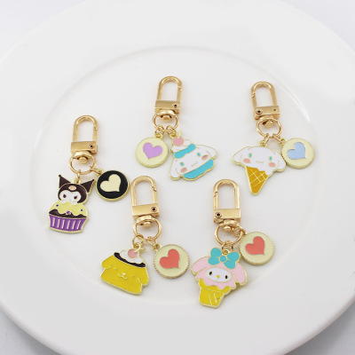 Creative Cute Cartoon Sanrio Alloy Key Ring Yulin Dog Anti-Lost AirPods Bag Ornaments Lanyard Pieces