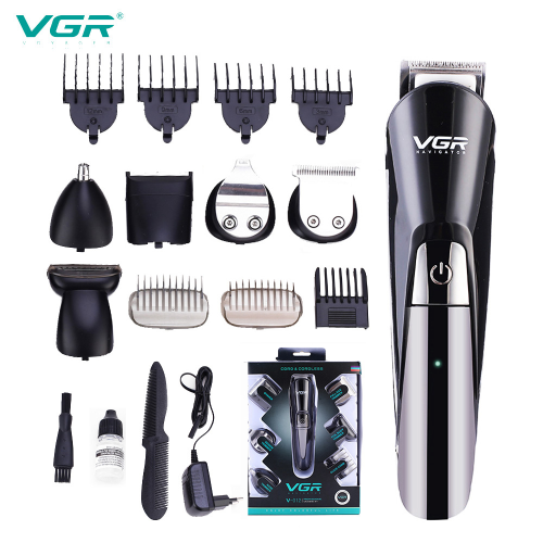 vgr012 six-in-one multi-functional combination hair clipper men‘s shaving nose hair trimmer barber scissors