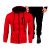 Foreign Trade Men's Sports Patchwork Sweater Jacket Casual Side Stripe Hooded Sportswear Suit