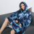 Foreign Trade Women's Clothing Tie-Dyed Printed Lazy Clothes Pullover Fleece Sweater Hooded Lazy Sleeping Blanket Outdoor Cold-Proof Clothes Wearable Blanket