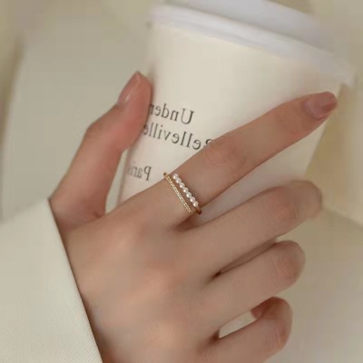 Female Light Luxury Minority Exquisite Ins Popular Net Red Open Index Finger Simple Fashion Personality Design Sense
