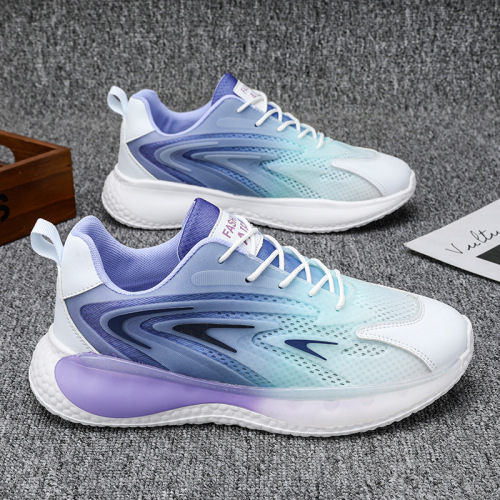 men‘s shoes summer thin mesh breathable non-slip youth gradient versatile leisure sports popcorn daddy fashion shoes