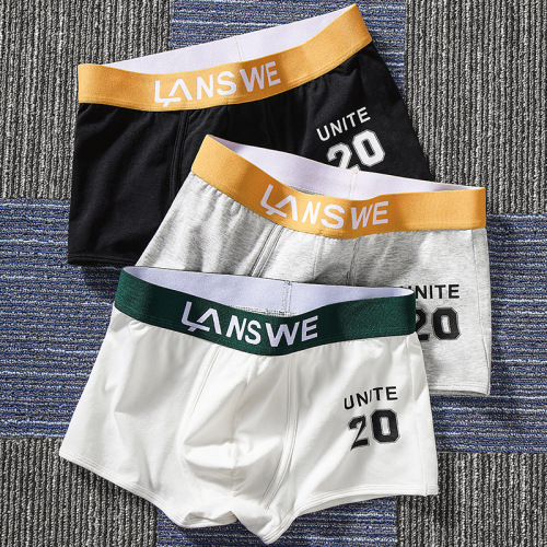 2022 langsha men‘s cotton boxer briefs summer thin youth sports personality trendy men‘s boxer shorts head