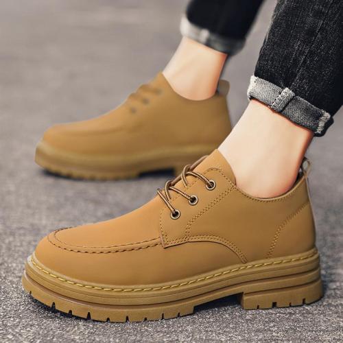 suit men‘s shoes autumn and winter british business formal wear black groom wedding casual leather shoes men‘s low-top martin boots