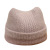 Angola Rabbit Fur Hat Autumn and Winter Women's Korean-Style Knitted Earflaps Cap Double-Layer Thickened Warm Sweet Solid Color Sleeve Cap