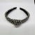 Black and White Lines Woven Knotted Hair Hoop European and American Fashionable Ethnic Style Two-Color Rattan Female