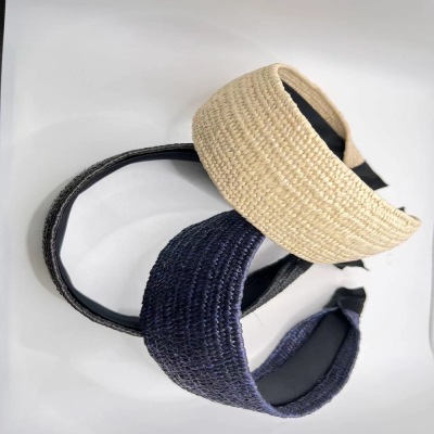 Straw Hair Band Women's Korean New Knotted Woven Korean Style Breathable and Simple Classic Style Hipster Style Hair Band Headband Hair Accessories