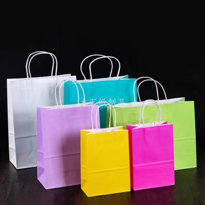 Kraft Paper Bag Takeaway Bag Gift Shopping Paper Bag Universal Spot Portable Paper Bag Wholesale Printed Logo