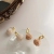 2022 Autumn and Winter New Bow Fur Ball 925 Silver Pin Earrings Korean Fashion Simple Temperamental All-Match Earrings Fashion