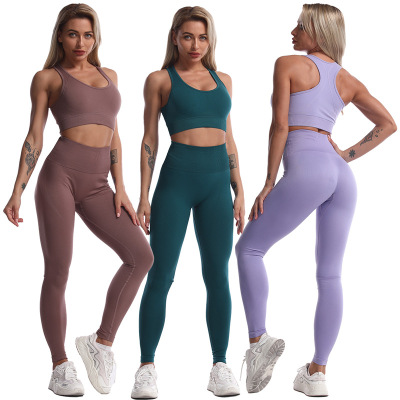 Foreign Trade Spring/Summer Yoga Wear Sportswear Suit Female European and American Workout Bra Sports Running Clothes Yoga Suit