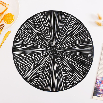 PVC Placemat round Fireworks Gilding Hollow Dining Table Cushion Nordic Style Western-Style Placemat Tea Placemat