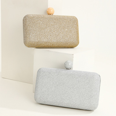 New Products in Stock Cross-Border GREAT round Ball Head Dinner Bag Party Clutch Chain Thin and Glittering Box Dinner Bag