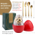 S Egg cutlery set Stainless Steel Knife Forks Silver Egg Golden Eggs 24-Piece Tableware Cross-Border Egg-Shaped Gift Box