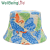 New Cross-Border Vacation Style Floral Bucket Hat Men's and Women's Japanese Style Printing Outdoor Sunshade Retro Ethnic Style Bucket Hat