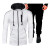 Foreign Trade Men's Sports Patchwork Sweater Jacket Casual Side Stripe Hooded Sportswear Suit