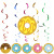 Cross-Border Party Spot Donut Party Decoration Hanging Flag Decorative Flag Small Power Strip Donut Spiral Ornaments