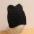 Angola Rabbit Fur Hat Autumn and Winter Women's Korean-Style Knitted Earflaps Cap Double-Layer Thickened Warm Sweet Solid Color Sleeve Cap